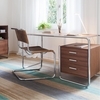 Thonet - Thonet S 285 Schreibtisch - nussbaum geölt/Gestell chrom/3 Schubladen