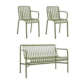 HAY - Palissade tuinset dining tuinbank + 2 armchairs