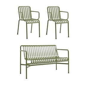 HAY - Palissade Garden Set Dining Bench + 2 Archmairs