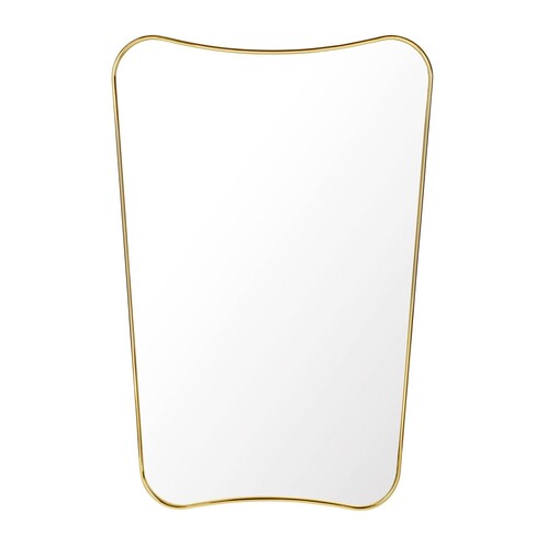 Gubi - Gio Ponti F.A.33 Rectangular Wall Mirror M - brass/polished/WxHxD 54x80x2,5cm