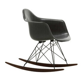 Vitra - Eames Fiberglass RAR schommelstoel onderstel zwart