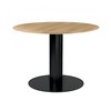 Gubi - Gubi 2.0 Dining Table - Tafel zwart frame Ø110cm - eiken/tafelblad eiken/H 72,5cm, Ø 110cm/zwart frame: poedercoating
