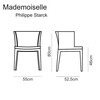 Kartell - Mademoiselle - Chaise structure transparente - dessin au trait