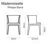 Kartell - Mademoiselle Chair frame transparent - line drawing