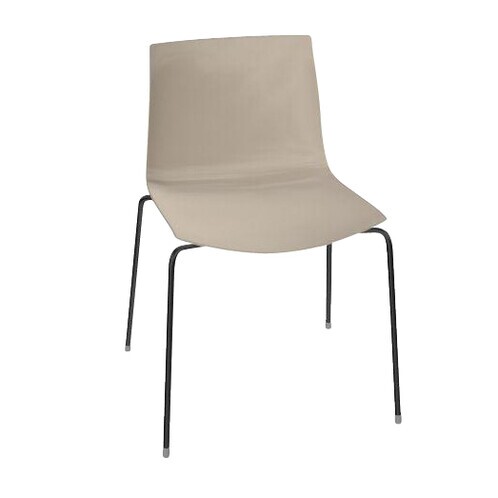 Arper - Catifa 46 0251 - Chaise unicolore support noir - gorge-de-pigeon/coque brillant/dedans mat/support noir mat V39/nouvelle couleur