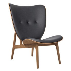 NORR 11 - Elephant fauteuil leer onderstel gerookte eiken