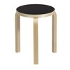 Artek - 60 - Tabouret - black linoleum/legs birch transparent lacqu.