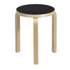 Artek - 60 Stool - black linoleum/legs birch transparent lacqu.