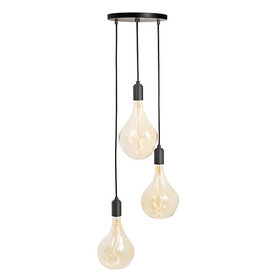 Tala - Suspension Graphite Triple Pendant with Voronoi II