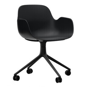 Normann Copenhagen - Form Armlehndrehstuhl mit Rollen 4W Gestell Schwarz