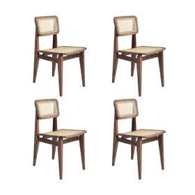 Gubi - C-Chair All French Cane stoel set van 4