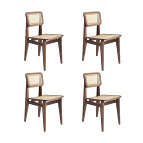 Gubi - C-Chair All French Cane stoel set van 4