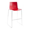 Arper - Catifa 46 0474 Bar Stool Low Unicoloured Chrome - red/seat shell glossy/inside matt/frame chromed/seat height 64cm