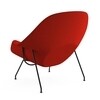 Knoll International - Womb Chair Relax - Fauteuil piètement noir - rouge/étoffe Cato Fire Red 19/piètement noir