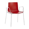 Arper - Catifa 46 Armchair Unicoloured Frame Chrome - red/seat shell glossy/inside matt/frame chromed