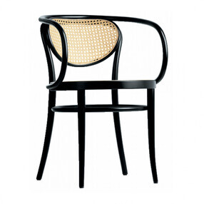 Thonet - 210 R Bugholz-Armlehnstuhl mit Rohrgeflecht