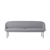 Muuto - Oslo 3-Sitzer Sofa - hellgrau/Stoff kvadrat fiord 151/BxHxT 200x78x73cm/Füße in dunkelgrau