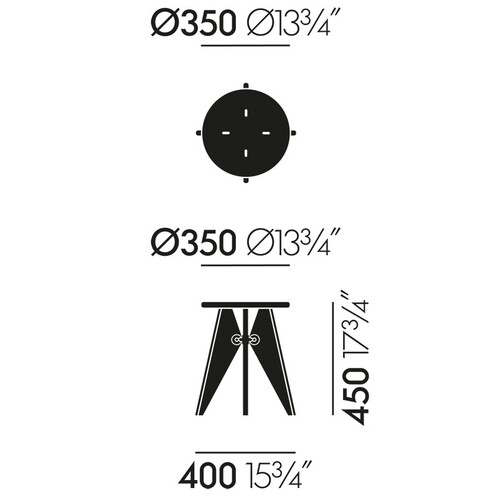 ジャンプルーヴェVitra Tabouret Bois solvay スツール Tabouret Bois/Tabouret Solvay（ダブレ ボワ/ダブレ ソルベイ
