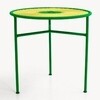 Moroso - Banjooli - Bistrotafel - groen/panama/handgebreide/PVC pootgeleiders/h 72cm/Ø 75cm/frame staal gelakt