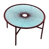 Moroso - Banjooli - Tafel - turkoois/oxide/handgebreide/PVC pootgeleiders/h 72cm/Ø 96cm/frame staal gelakt