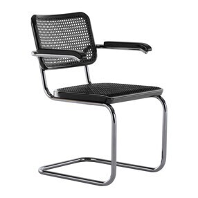 Thonet - JS. THONET a personal Interpretation by Jil Sander S 64 V Serious sledestoel met armleuningen met vlechtwerk