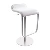la palma - Lem 66-79 -Tabouret de bar piétement en chrome mat - blanc/cuir/piétement en chrome mat/assise rembourrée/hauteur réglable de 66 à 79 cm