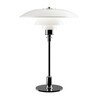 Louis Poulsen - PH 3 1/2 - 2 1/2 - Lampe de table en verre - opalin/chromé poli fin/brillant/Ø33cm/H 46.5cm