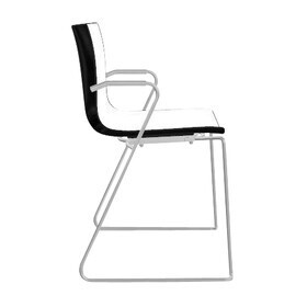 Arper - Catifa 46 0287 -Chaise bicolore pied chromé