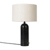 Gubi - Gravity - Lampe de table S - lin/noir/abat-jour lin/H 49cm, Ø 30cm/structure marbre noir