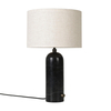 Gubi - Gravity Table Lamp S - canvas/black/lamp shade canvas/H 49cm, Ø 30cm/black marble base