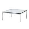 Knoll International - Florence Knoll Coffee Table 90x90cm - transparent/crystal glass/frame chrome/H 35cm