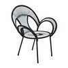 Moroso - Banjooli - Fauteuil - zwart/wit/handgebreide/PVC pootgeleiders/75x87x73cm/frame staal gelakt