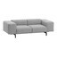 Kartell - Largo 2-Sitzer Sofa - grau/Stoff Pied de Poule TG grau/Gestell Stahl schwarz lackiert/226x69x96cm