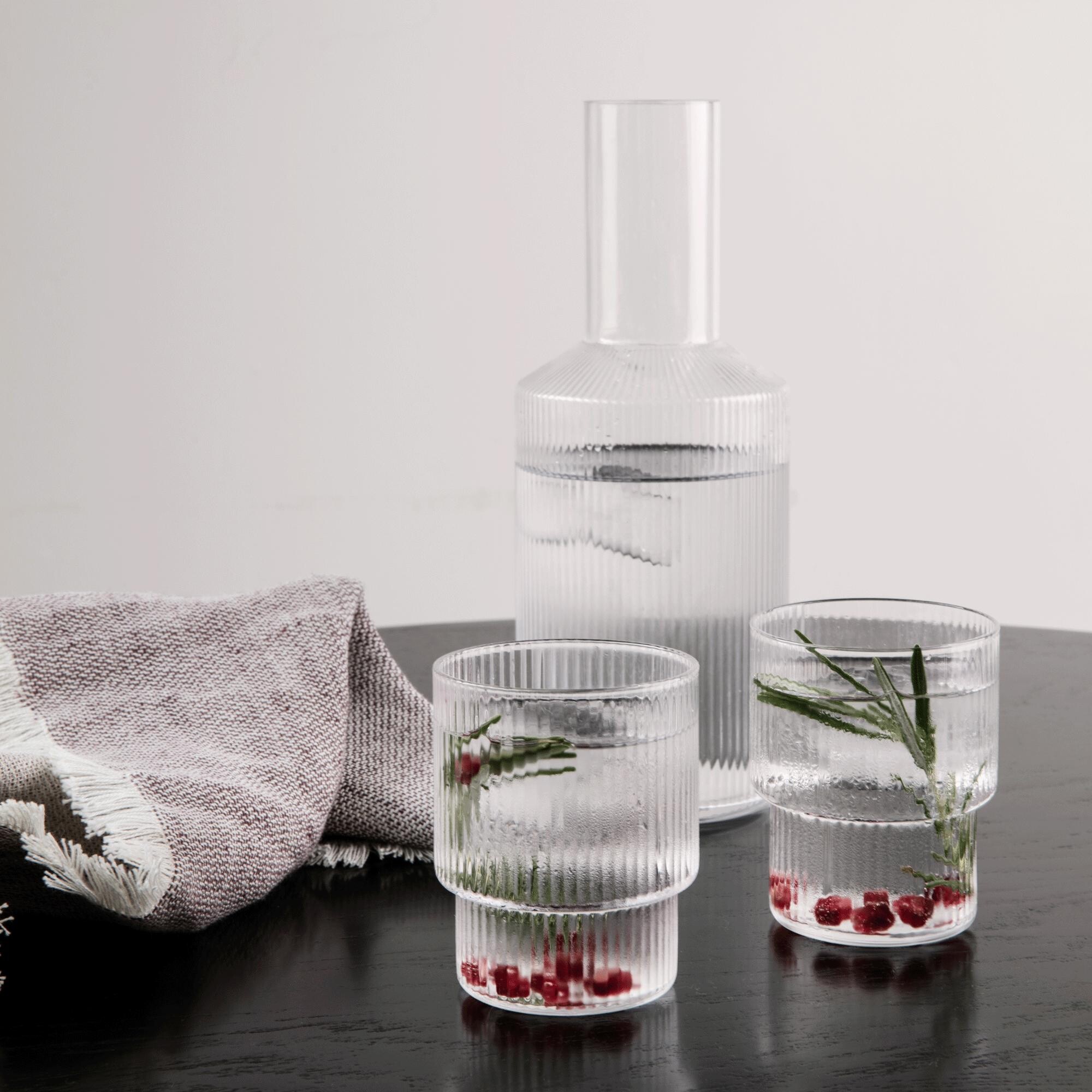 ferm LIVING Ripple Glass Set of 4 pieces | AmbienteDirect
