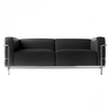 Cassina - Le Corbusier LC3 Sofa Cassina - grafite black/leather LCX 13X414/frame chrome