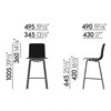 Vitra - Hal Ply Stool Medium - Barkruk - Strichzeichnung