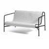HAY Palissade Outdoor-Sofa in Anthrazit, modernes Design, strapazierfähiges Metallmaterial, strukturierte Sitzfläche. - Palissade Steppkissen 124x115,5cm