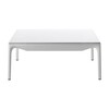 MDF Italia - Yale Low Couchtisch - weiß X039/Harz/Gestell aluminium weiß X057 matt lackiert/LxBxH 75x75x30cm