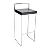 la palma - Cubo Barhocker 75cm - schwarz/Leder/Sitzfläche gepolstert