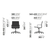 Vitra - EA 117 Alu Chair-Chaise de bureau/struct poli - dessin au trait