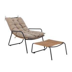 Bloomingville - Boel Liegestuhl mit Hocker