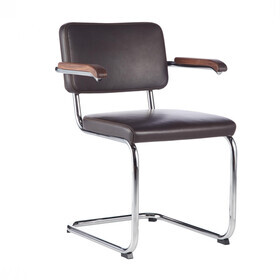 Thonet - S 64 PV Pure Materials sledestoel met armleuningen walnoot
