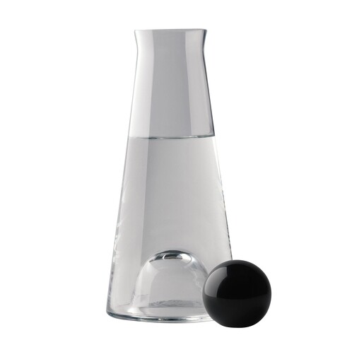 DesignHouseStockholm - Fia Karaffe / Vase - transparent/schwarz/Volumen: 1 Liter