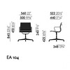 Vitra - EA 104 Aluminium Chair-Chaise avec accoudoirs - dessin au trait