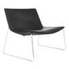 Arper - Catifa 80 2010 - Chaise lounge piètement luge - noir/structure chrome/cuir/H x W x T: 71 x 84 x 60.5cm
