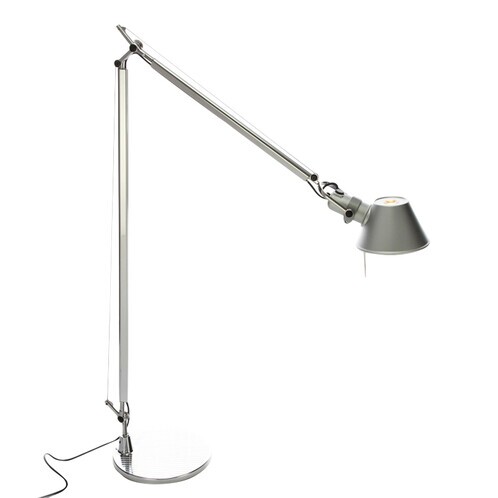Artemide - Tolomeo Lettura LED Leseleuchte - aluminium/eloxiert/poliert/3000K/450lm/LxBxH 100x15x167cm - Strichzeichnung
