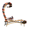 Moroso - Shadowy - Canapé - rouge/or africain/noir/bleu/tressée à la main/accoudoir gauche/capuchons antidérapant PVC/87x160x150cm/structure acier laquée