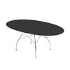 Kartell - Glossy - Tafel ovaal onderstel zilver - zwart/194x120x72cm/polyester