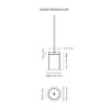ferm LIVING - Socket Pendant Low Pendelleuchte - Strichzeichnung