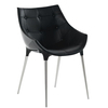 Cassina - Passion Armchair - black/leather Scozia 13X606/frame chrome/outer seat shell black nylon